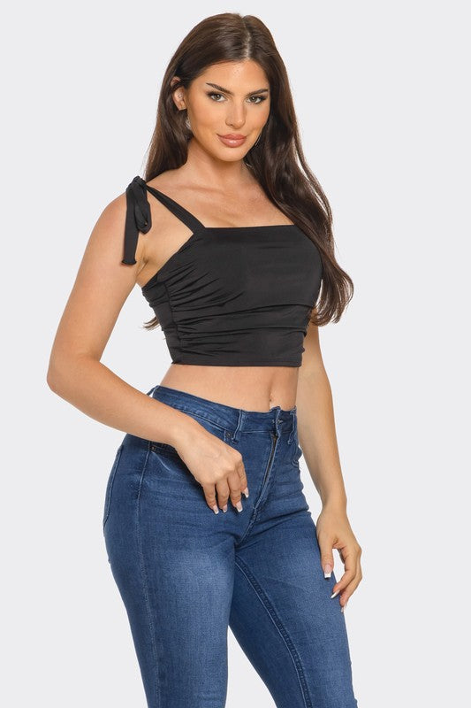 Bow Strap Crop Top