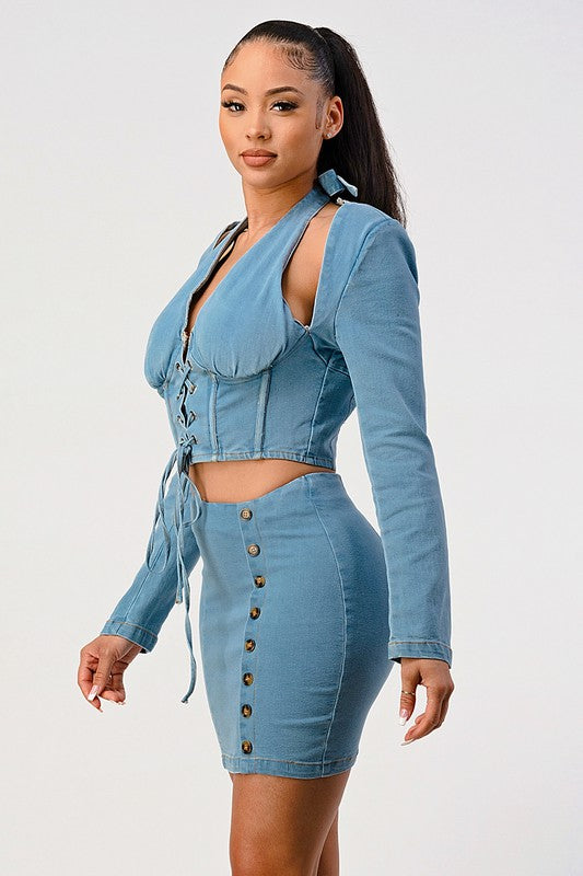 CVF Denim Bae Set