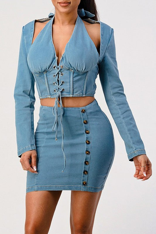 CVF Denim Bae Set
