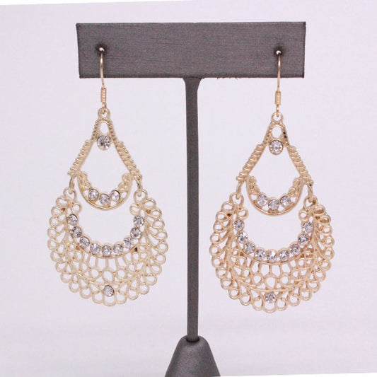 RHINESTONE TEARDROP DANGLE EARRINGS