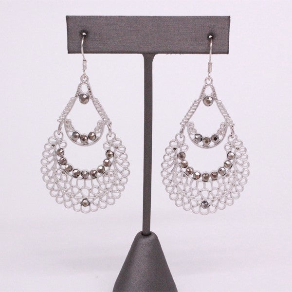 RHINESTONE TEARDROP DANGLE EARRINGS