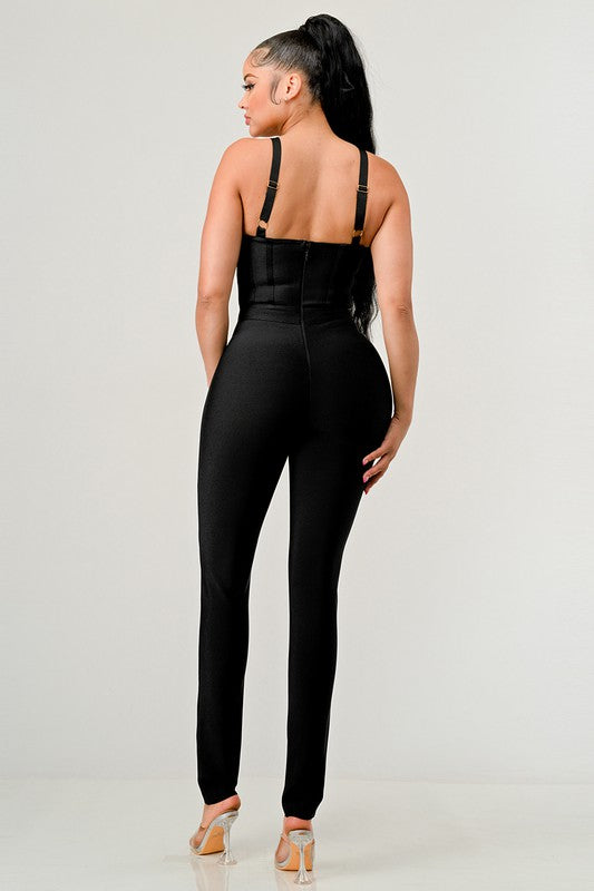 BODYCON BANDAGE JUMPSUIT