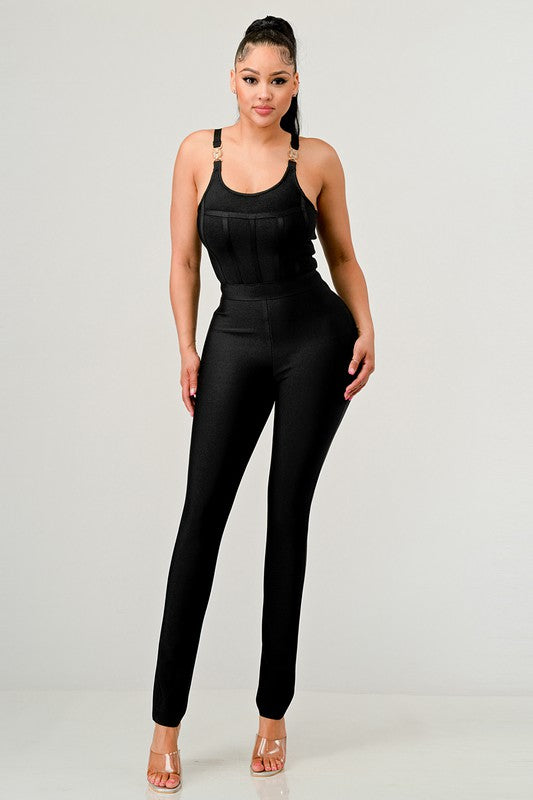 BODYCON BANDAGE JUMPSUIT