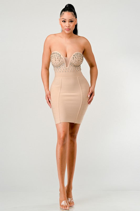 V. Nude Bandage Dress