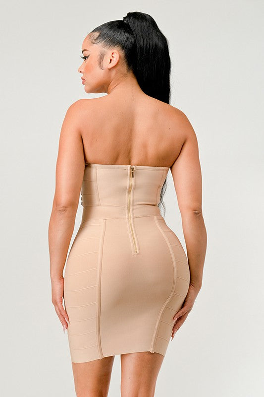 V. Nude Bandage Dress