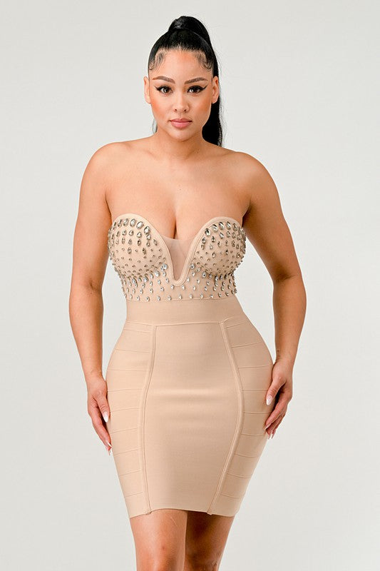 V. Nude Bandage Dress