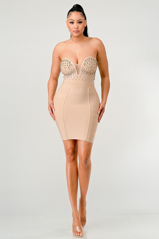 V. Nude Bandage Dress