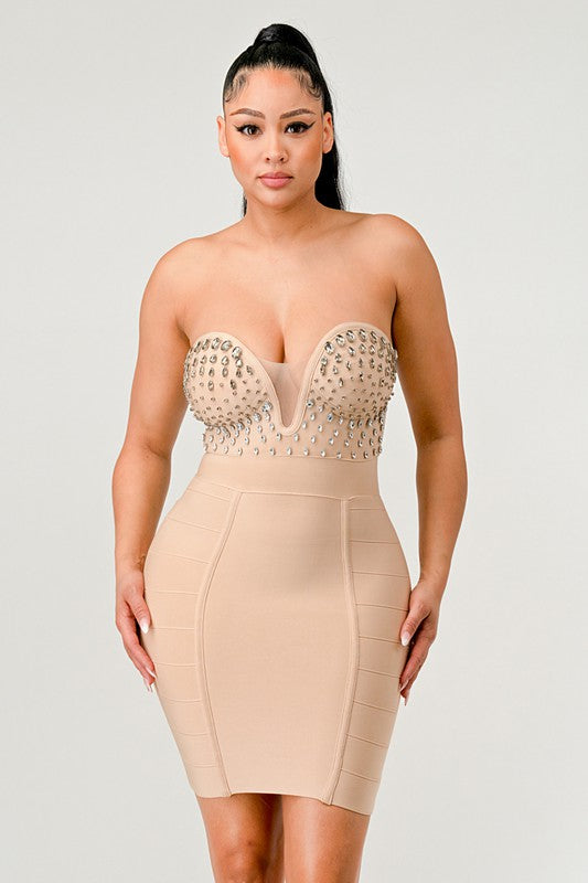 V. Nude Bandage Dress