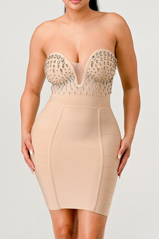 V. Nude Bandage Dress