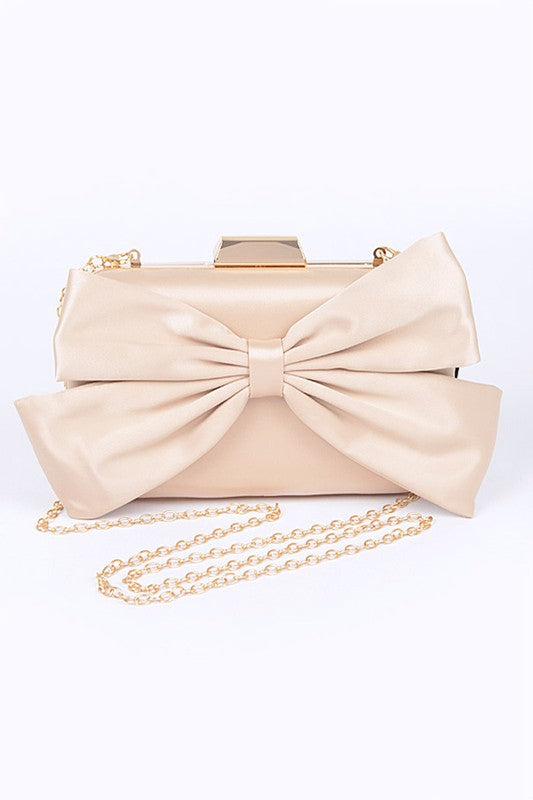 Satin Bowtie Box Clutch