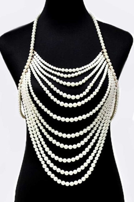 Dramatic Pearls Beaded Body Chain