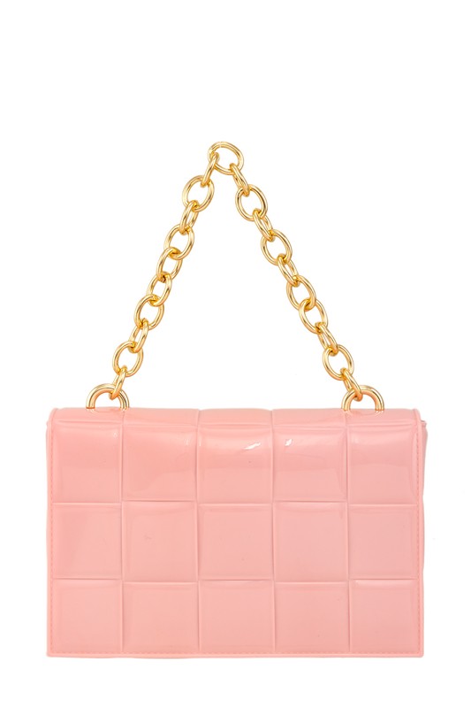 Square Shaped Chain Crossbody Jelly Bag