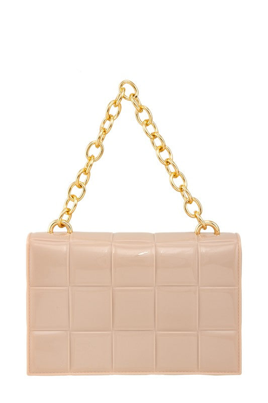 Square Shaped Chain Crossbody Jelly Bag