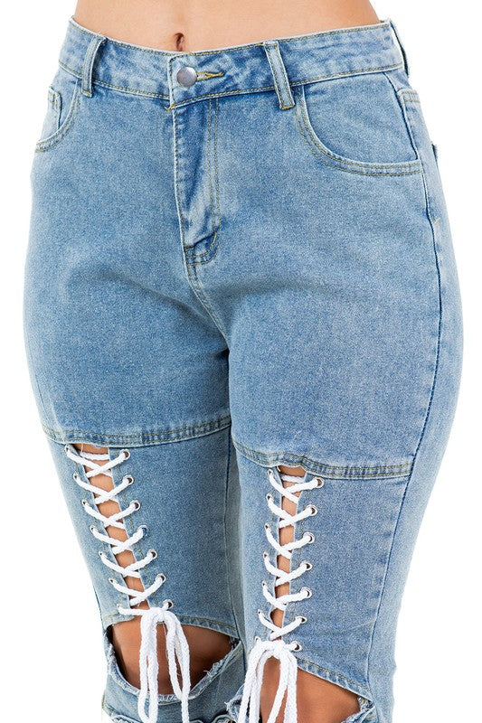 WOMEN FASHION STYLE DENIM PANTS