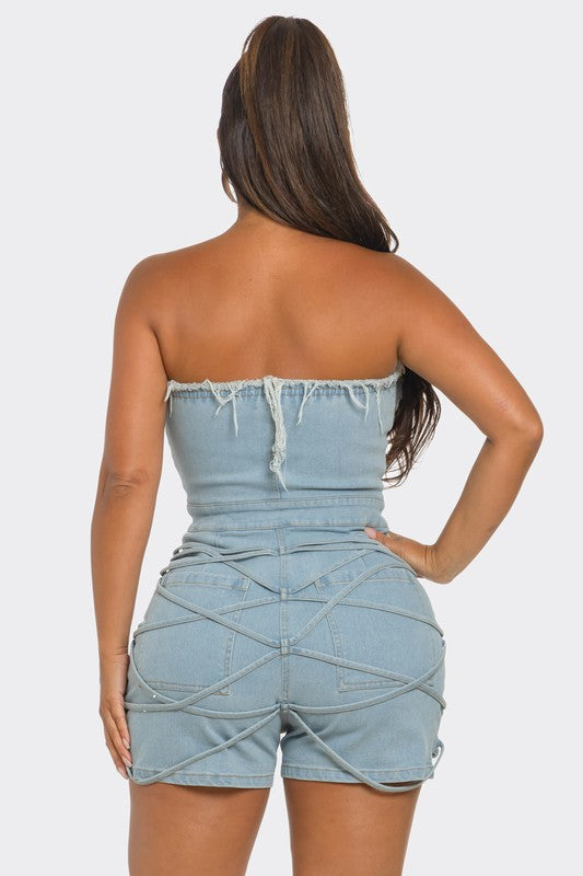 Denim Corset Romper