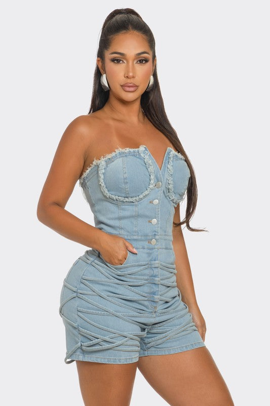 Denim Corset Romper