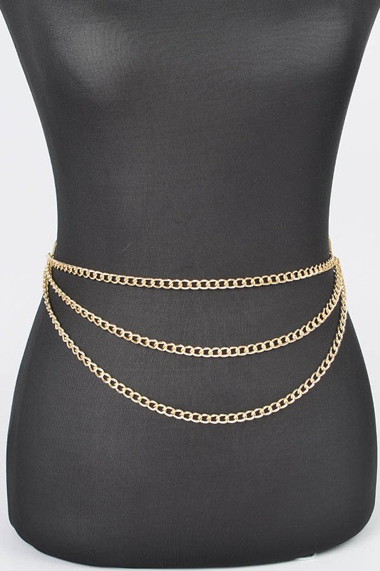 ICONIC LOGO PLAQUE FASHION CHAIN BELT