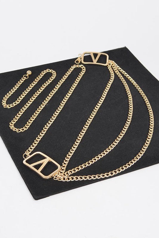 ICONIC LOGO PLAQUE FASHION CHAIN BELT