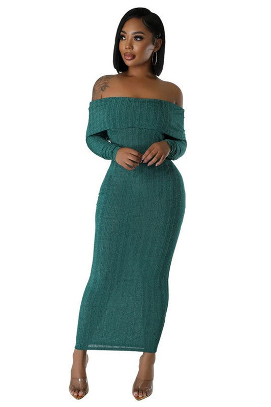 Off Shoulder LONG MAXI DRESS