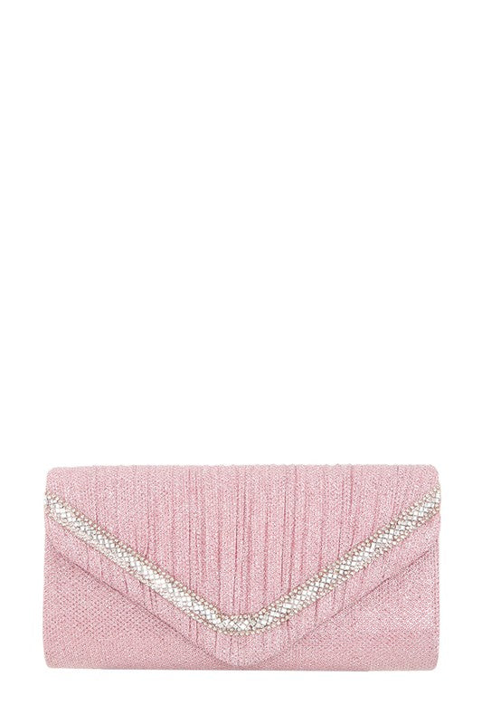 Glitter Pleated Crossbody Bag