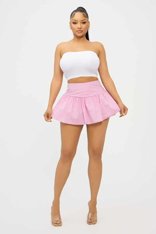Pleated Mini Skirt Skort