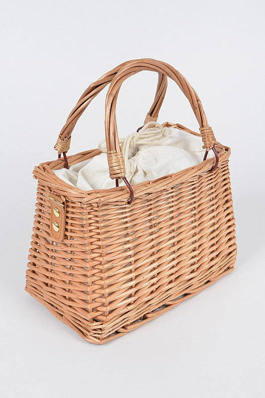 Bamboo Weaved Small Picnic Basket Clutch