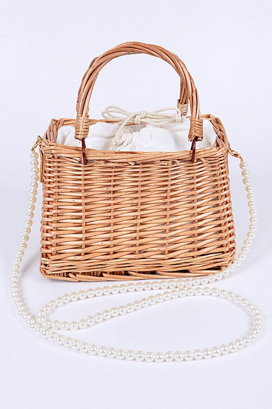 Bamboo Weaved Small Picnic Basket Clutch