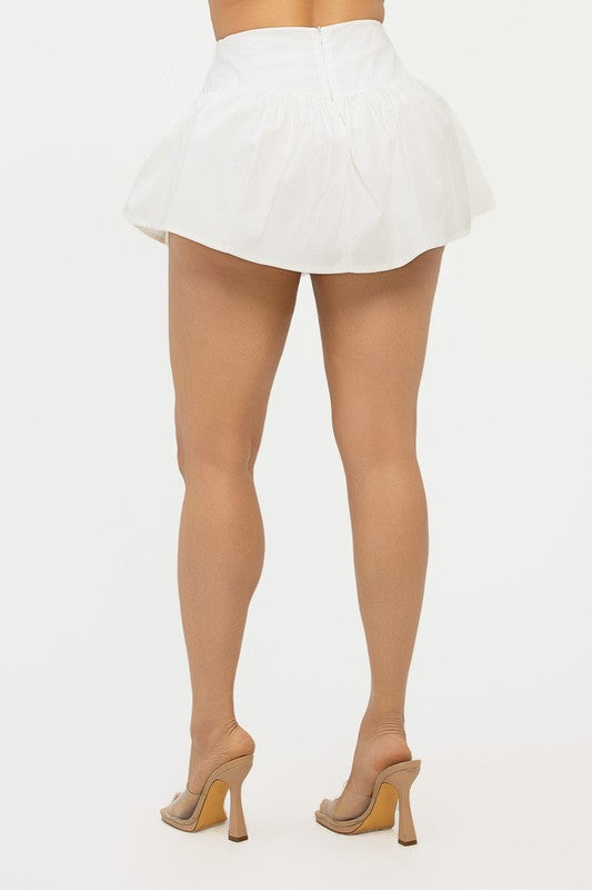 Pleated Mini Skirt Skort