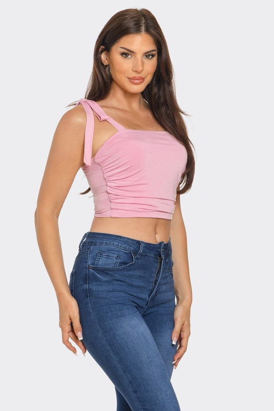 Bow Strap Crop Top