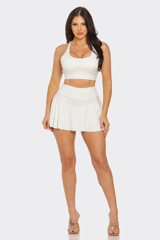 Tank Top & Pleated Skort Set