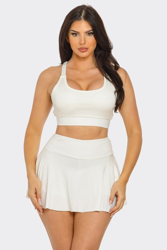 Tank Top & Pleated Skort Set