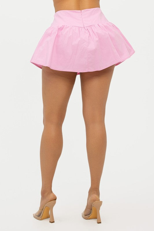 Pleated Mini Skirt Skort