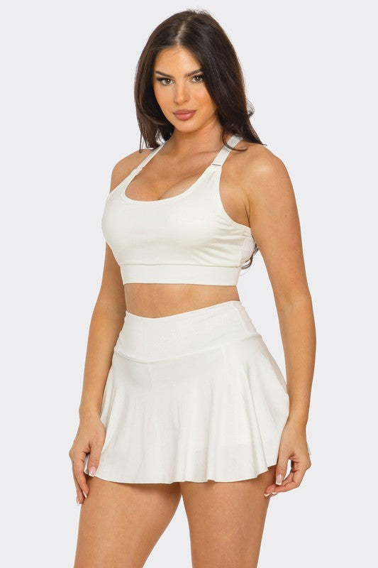 Tank Top & Pleated Skort Set