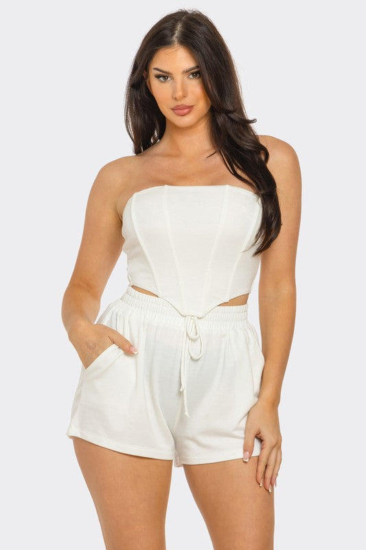 Corset Tube Top & Shorts Set