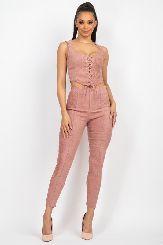Dusty Rose Suede Set
