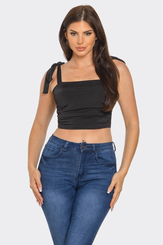 Bow Strap Crop Top